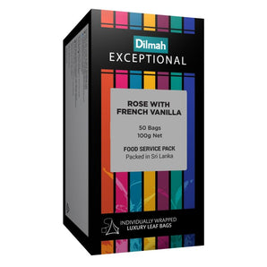 Exceptional Rose and French Vanilla - 50 Leaf Tea Bags (Individually Wrapped)