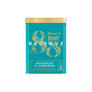 Dilmah 85 Reserve Peppermint and Cinnamon - 20 Luxury Leaf Tea Bags Tin Caddy