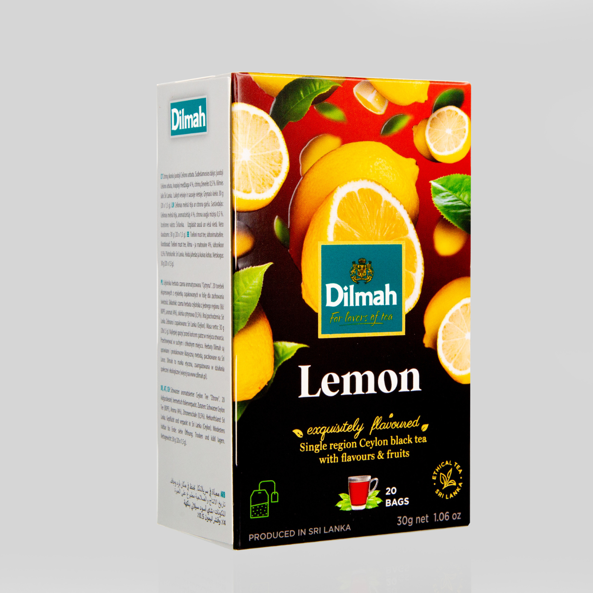 dilmah eft lemon ceylon black tea 20 tea bags 20