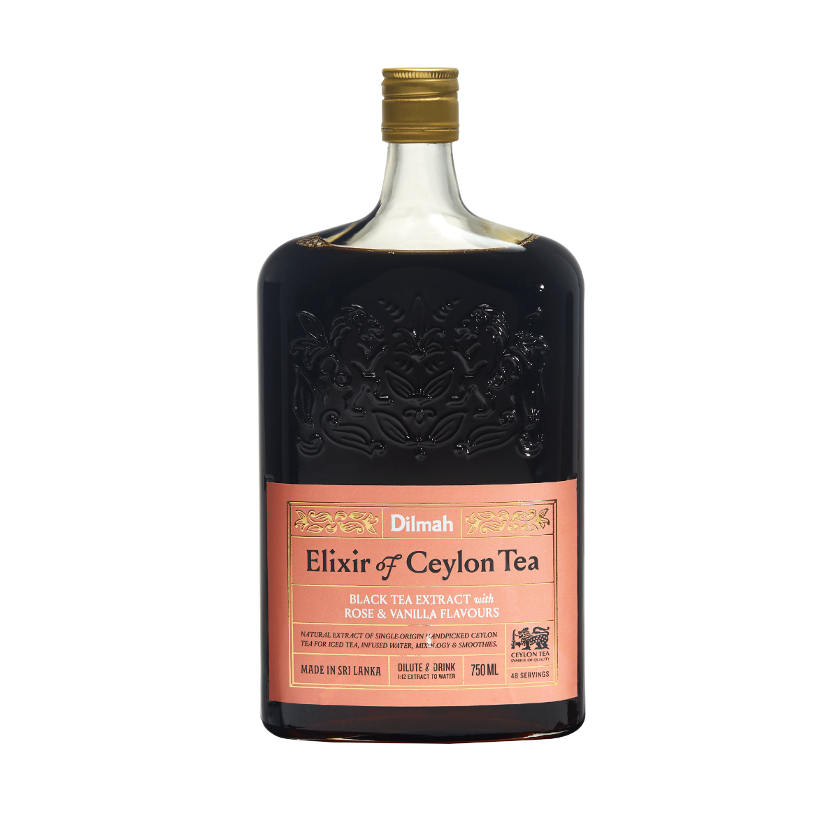 elixir black tea with rose with vanilla 750 ml dilmah