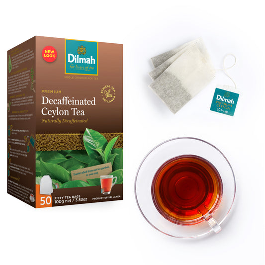 dilmah ceylon black tea premium decaffeinated 50 tea bags sku a80336 ...