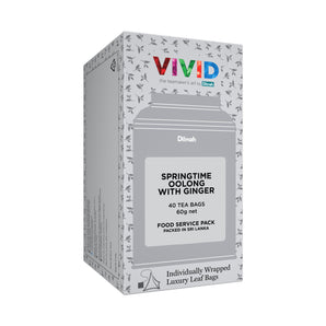 Vivid Springtime Oolong with Ginger - 40 Leaf Tea Bags (Individually Wrapped)
