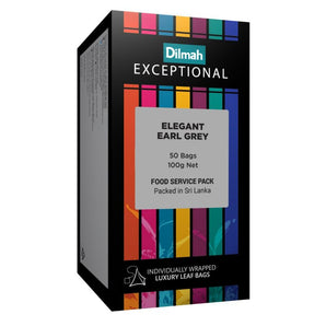 Dilmah Exceptional Elegant Earl Grey - 50 Leaf Tea Bags (Individually Wrapped)